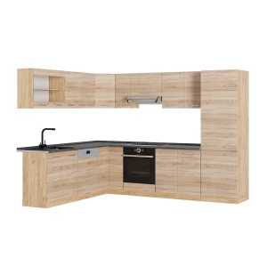 Eckküche R-Line Sonoma/Goldkraft Eiche 287 x 227 cm, AP Anthrazit Vicco