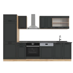 Kitchenette R-Line Casa de campo antracite/Carvalho dourado 300 cm , AP Antracite Vicco