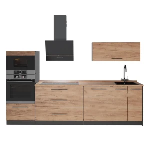 Cucina componibile Fame-Line Rovere dorato/Antracite 280 cm, PL Rovere Vicco