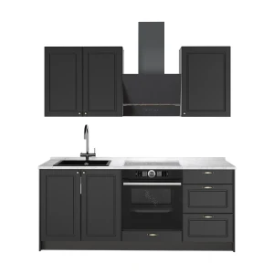 Cucina monoblocco Fame-Line Oro-antracite rustico/Antracite 190 cm, PL Marmo Vicco