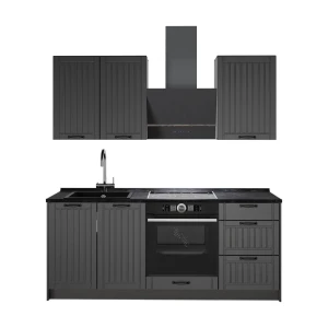 Cucina monoblocco Fame-Line Grigio scuro/Antracite 190 cm, PL Antracite Vicco