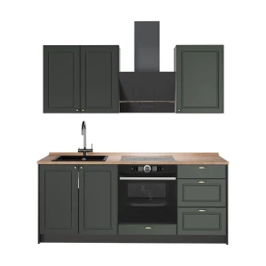 Kuchnia pojedyncza Fame-Line Green Gold Country/Antracyt 190 cm, BP Dąb Vicco