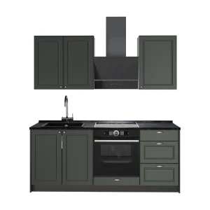Enkele keuken Fame-Line Groen-Goud Landhuis/Antraciet 190 cm zonder werkblad Vicco