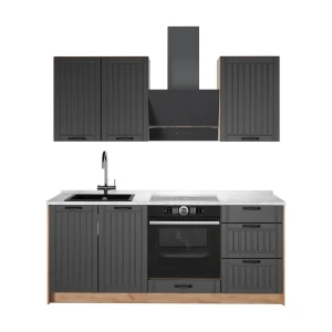 Enkelkök Fame-Line Mörkgrå/Goldkraft ek 190 cm AP Marble Vicco