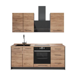 Kuchnia pojedyncza Fame-Line Dąb goldkraft/Biały 190 cm, BP Dąb Vicco