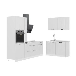 Cuisine Fame-Line Blanc campagne/Blanc 220 x 120 cm sans PT Vicco