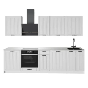 Cuisine Fame-Line Blanc campagne/Blanc 280cm sans PT Vicco