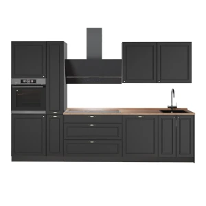 Cuisine Fame-Line Anthrazit-Gold Landhaus/Anthracite 310cm, PT Chêne Vicco
