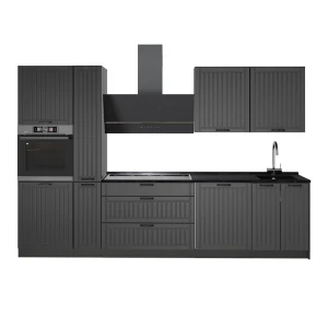 Cuisine Fame-Line Gris foncé/Anthracite 310cm sans PT Vicco