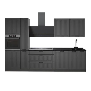 Cuisine Fame-Line Gris foncé/Anthracite 310cm, PT Anthracite Vicco