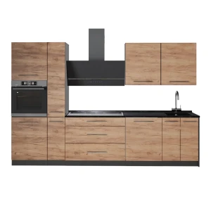 Zabudowa kuchenna Fame-Line Dąb goldkraft/Antracyt 310 cm, BP Antracyt Vicco
