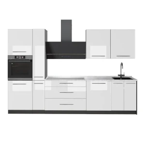 Cuisine Fame-Line Blanc Haute brillance/Anthracite 310cm, PT Anthracite Vicco