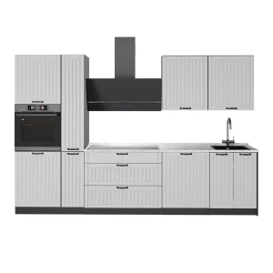 Zabudowa kuchenna Fame-Line Biały rustykalny/Antracyt 310 cm, BP Marmur Vicco