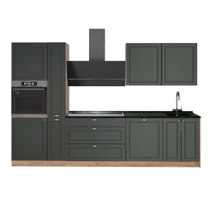 Cuisine Fame-Line Vert Or Campagne/Chêne de force doré 310cm sans PT Vicco
