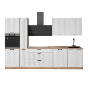 Cuisine Fame-Line Blanc campagne/Chêne de force doré 310cm sans PT Vicco