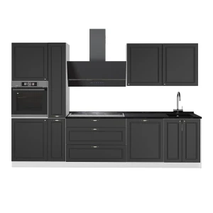 Cuisine Fame-Line Anthrazit-Gold Landhaus/Blanc 310cm sans PT Vicco