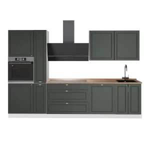 Cucina componibile Fame-Line Verde-oro rustico/Bianco 310 cm, PL Rovere Vicco