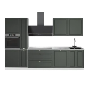 Cucina componibile Fame-Line Verde-oro rustico/Bianco 310 cm, PL Marmo Vicco