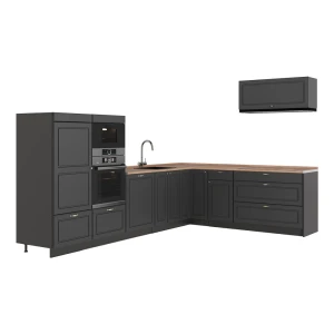 Cucina angolare completa Fame-Line Oro-antracite rustico/Antracite 327 x 227 cm, PL Rovere Vicco