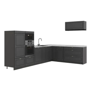 Cucina angolare completa Fame-Line Oro-antracite rustico/Antracite 327 x 227 cm, PL Marmo Vicco