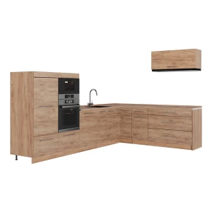 Kuchnia narożna Fame-Line Dąb goldkraft/Dąb goldkraft 327 x 227 cm, BP Dąb Vicco