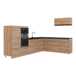 Cuisine en angle Fame-Line Chêne de force doré/Chêne de force doré 327 x 227 cm sans PT Vicco