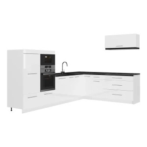 Cuisine en angle Fame-Line Blanc Haute brillance/Blanc 327 x 227 cm sans PT Vicco