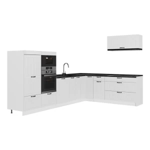 Cuisine en angle Fame-Line Blanc campagne/Blanc 327 x 227 cm sans PT Vicco
