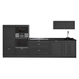 Complete keukeneenheid Fame-Line Anthrazit-Gold Landhaus/Antraciet 340 cm zonder werkblad Vicco