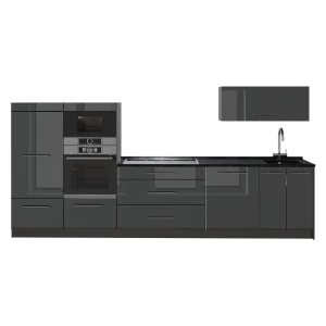 Complete keukeneenheid Fame-Line Antraciet Hoogglans/Antraciet 340 cm zonder werkblad Vicco