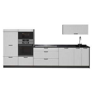 Complete keukeneenheid Fame-Line Wit Landhuis/Antraciet 340 cm zonder werkblad Vicco
