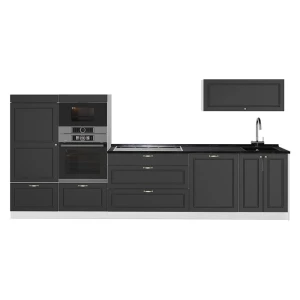 Cucina componibile Fame-Line Oro-antracite rustico/Bianco 340 cm senza piano di lavoro Vicco