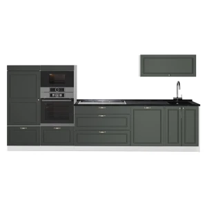 Cucina componibile Fame-Line Verde-oro rustico/Bianco 340 cm senza piano di lavoro Vicco