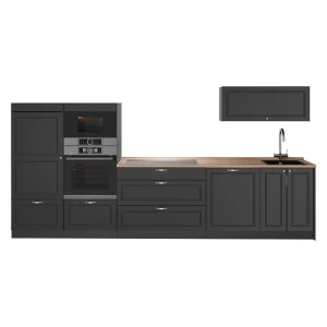 Complete keukeneenheid Fame-Line Anthrazit-Gold Landhaus/Antraciet 340 cm, WB Eik Vicco