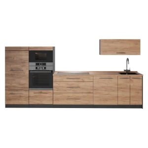 Complete keukeneenheid Fame-Line Goudkleurig Eiken/Antraciet 340 cm, WB Eik Vicco
