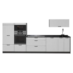 Cucina componibile Fame-Line Bianco rustico/Antracite 340 cm, PL Antracite Vicco