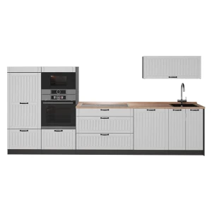 Cucina componibile Fame-Line Bianco rustico/Antracite 340 cm, PL Rovere Vicco