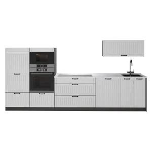 Zabudowa kuchenna Fame-Line Biały rustykalny/Antracyt 340 cm, BP Marmur Vicco