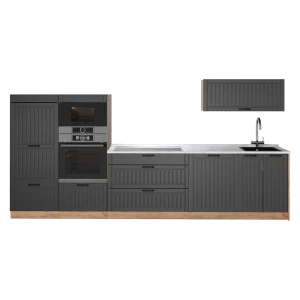Cucina componibile Fame-Line Grigio scuro/Rovere dorato 340 cm, PL Marmo Vicco