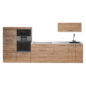Cucina componibile Fame-Line Rovere dorato/Rovere dorato 340 cm, PL Marmo Vicco