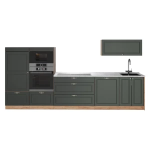 Cucina componibile Fame-Line Verde-oro rustico/Rovere dorato 340 cm, PL Marmo Vicco