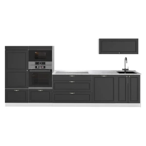 Complete keukeneenheid Fame-Line Anthrazit-Gold Landhaus/Wit 340 cm, WB Marmer Vicco