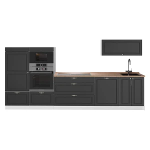 Complete keukeneenheid Fame-Line Anthrazit-Gold Landhaus/Wit 340 cm, WB Eik Vicco