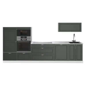 Cucina componibile Fame-Line Verde-oro rustico/Bianco 340 cm, PL Marmo Vicco
