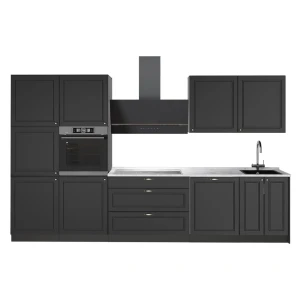Cuisine Fame-Line Anthrazit-Gold Landhaus/Anthracite 340cm, PT Marbre Vicco