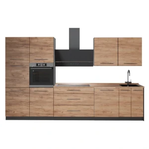 Zabudowa kuchenna Fame-Line Dąb goldkraft/Antracyt 340 cm, BP Dąb Vicco