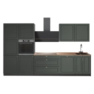 Cuisine Fame-Line Vert Or Campagne/Anthracite 340cm, PT Chêne Vicco