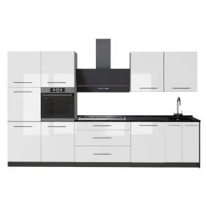 Cuisine Fame-Line Blanc Haute brillance/Anthracite 340cm, PT Anthracite Vicco