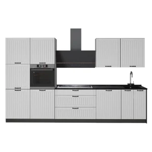 Zabudowa kuchenna Fame-Line Biały rustykalny/Antracyt 340 cm, BP Antracyt Vicco