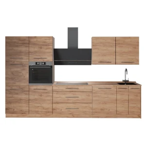 Küchenzeile Fame-Line Goldkraft Eiche/Goldkraft Eiche 340 cm, AP Eiche Vicco